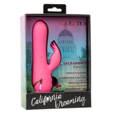 California Dreaming Sacramento Sweetie Pink Dual Stimulator with Rotating Beads and 10 Vibration Modes VIBRATORS-RABBIT